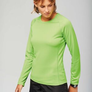 T-Shirt Sport Dame Manches Longues - Rose Fluo